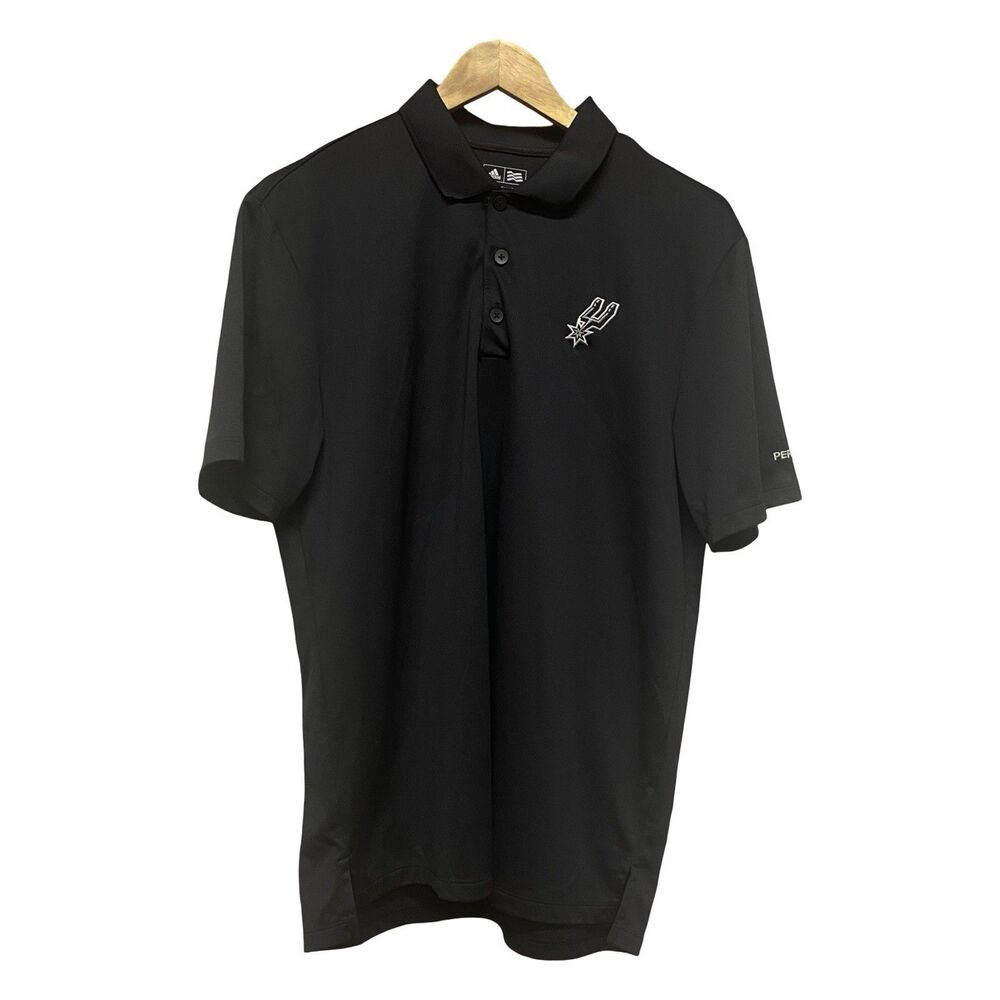 Adidas Team Issue San Antonio Spurs Medium Black Polo Athletic Performance